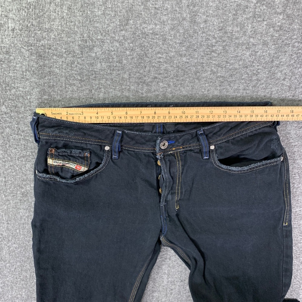 Vintage Diesel Zathan Jeans Men 34x31 Y2K Denim Button Fly Bootcut Linen Pant - Picture 6 of 13